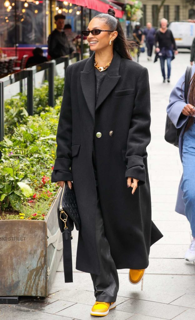 Alesha Dixon in a Black Coat