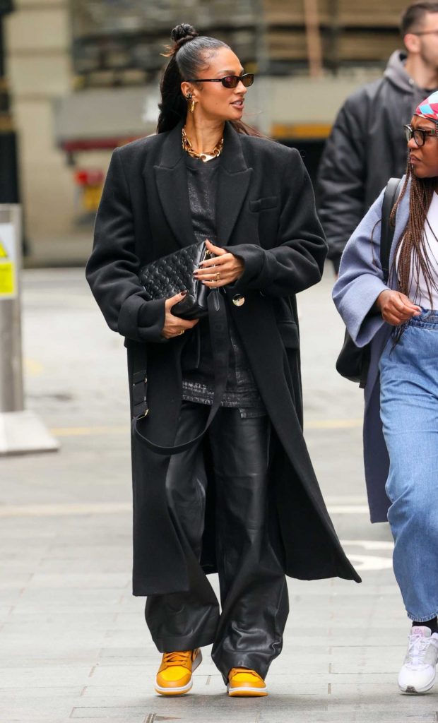 Alesha Dixon in a Black Coat