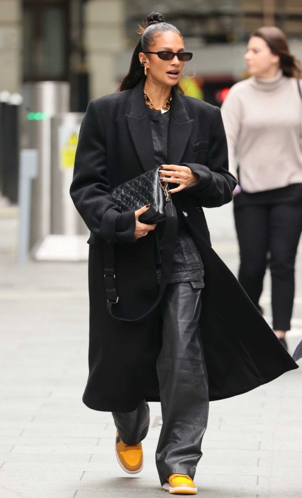 Alesha Dixon in a Black Coat