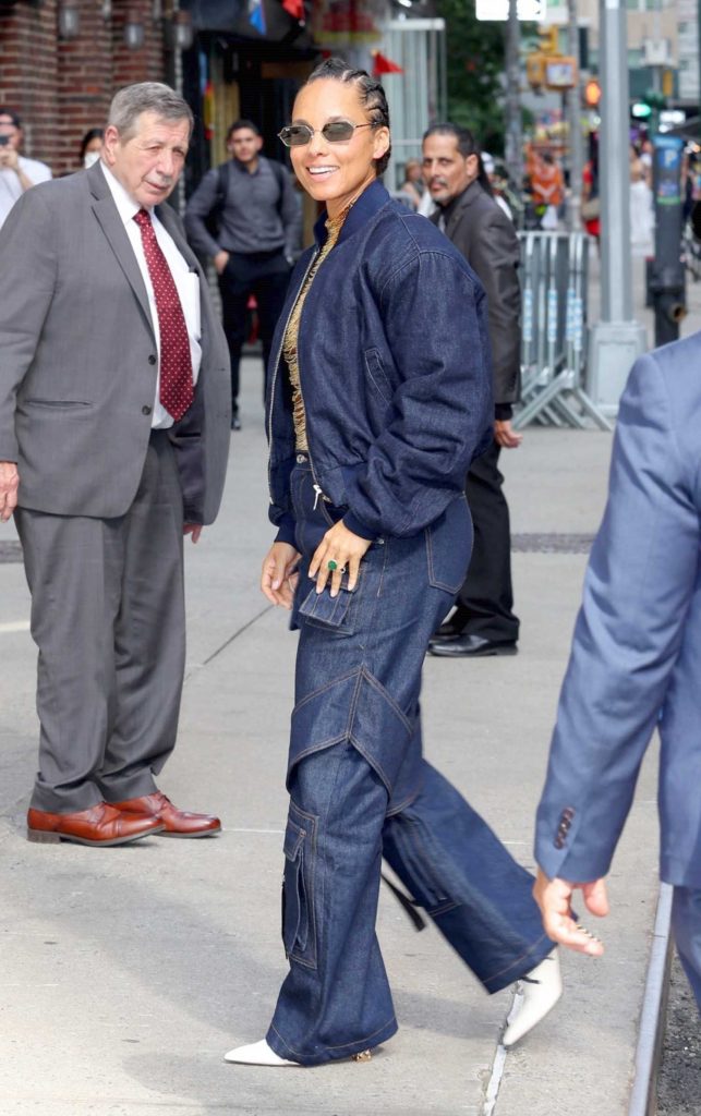 Alicia Keys in a Denim Ensemble