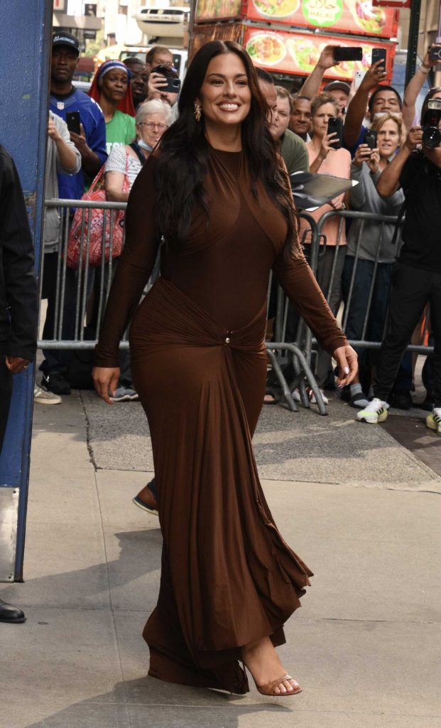 Ashley Graham in a Brown Dress