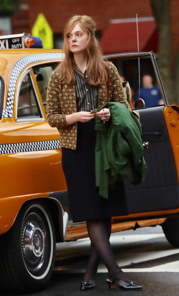 Elle Fanning in a Black Skirt