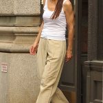 Katie Holmes in a White Tank Top Heads Home in Manhattan in New York