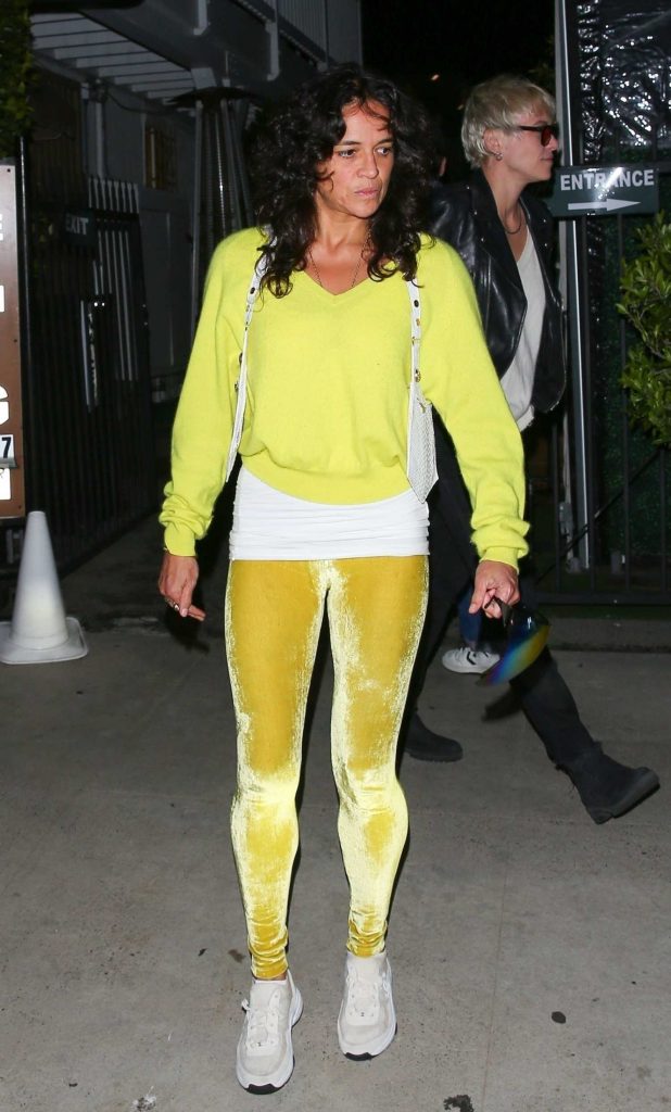 Michelle Rodriguez in a Yellow Jumper