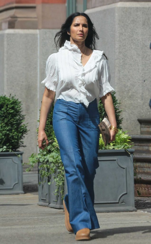 Padma Lakshmi in a White Blouse