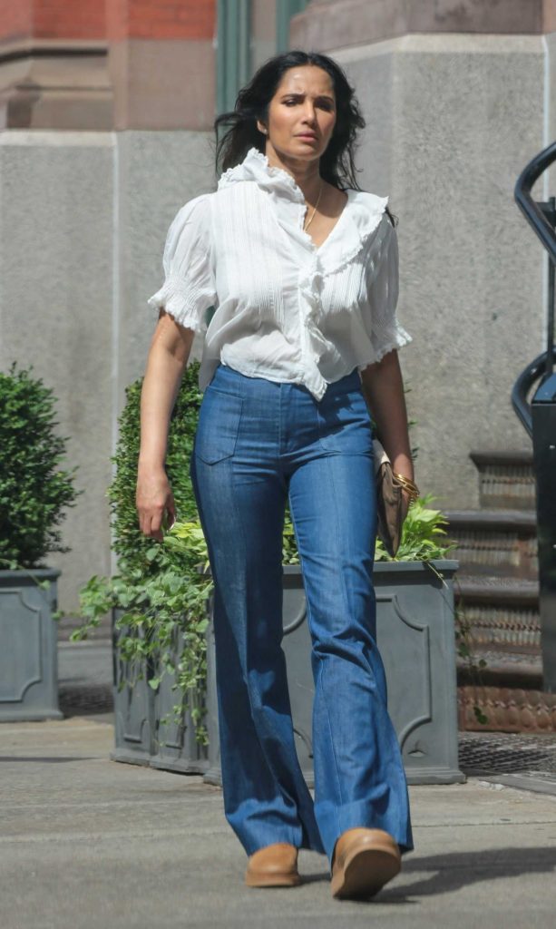 Padma Lakshmi in a White Blouse