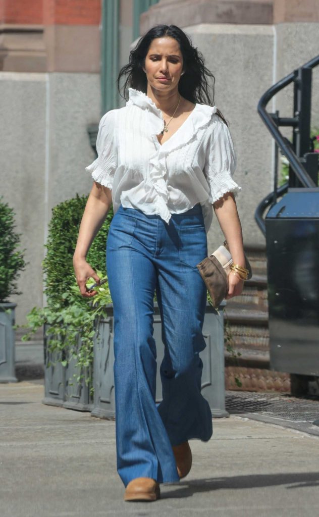 Padma Lakshmi in a White Blouse