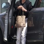 Teri Hatcher in a White Sweatpants Visits a Friend’s House in North Hollywood