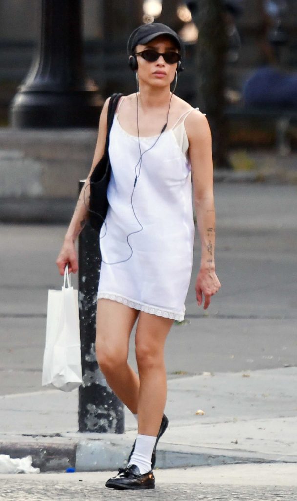 Zoe Kravitz in a White Mini Dress