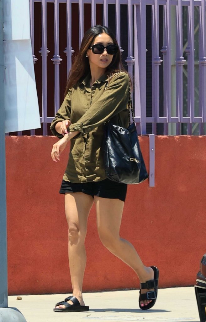 Brenda Song in an Olive Shirt