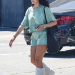 Draya Michele in a White Knee-Length Boots Was Seen Out in West Hollywood