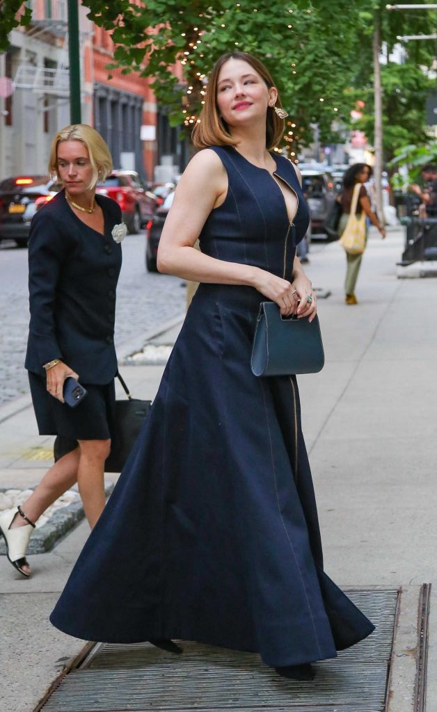 Haley Bennett in a Blue Dress