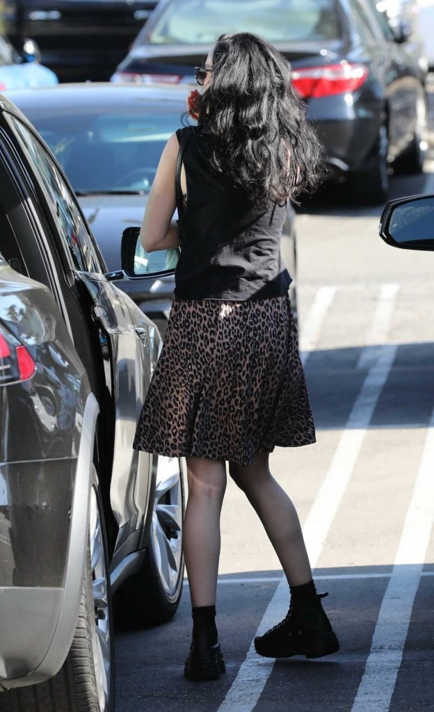 Krysten Ritter in an Animal Print Skirt