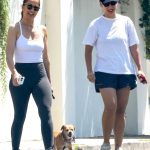 Minka Kelly in a Black Sneakers Was Seen Out with Khatira Rafiqzada in Los Angeles