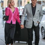 Emma Krokdal in a Pink Cardigan Was Seen Out with Dolph Lundgren in Beverly Hills