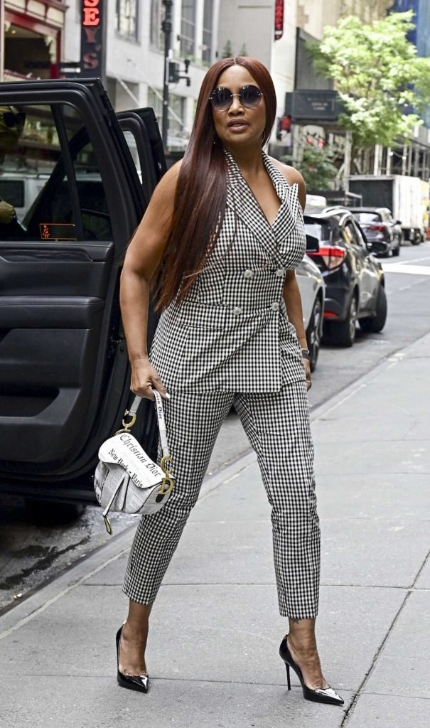 Garcelle Beauvais in a Checked Ensemble