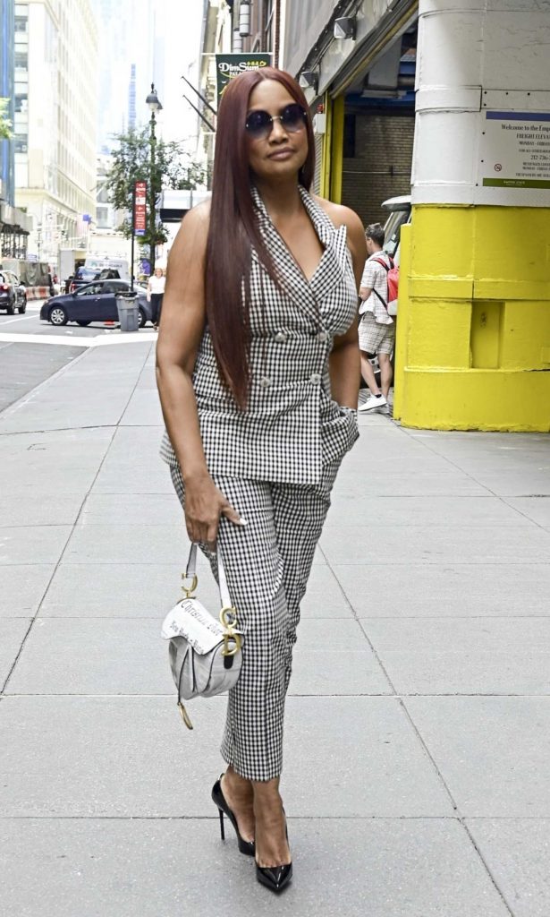 Garcelle Beauvais in a Checked Ensemble