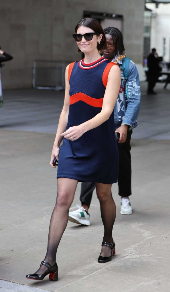 Gemma Arterton in a Blue Dress