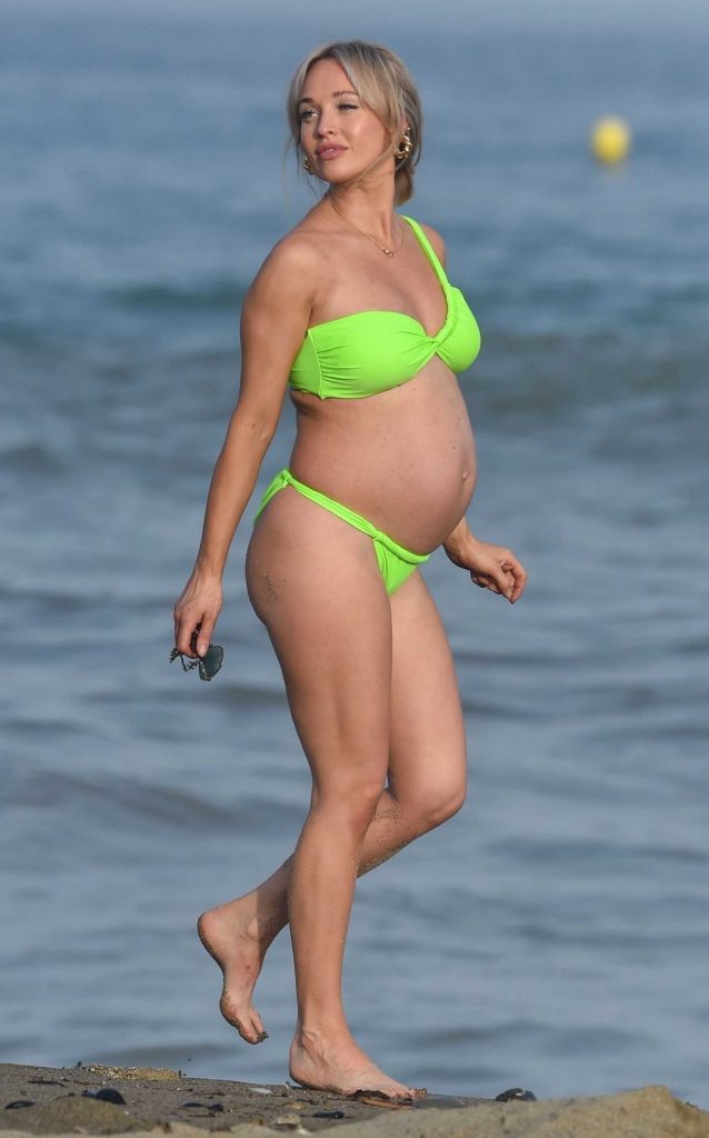 Jorgie Porter in a Neon Green Bikini