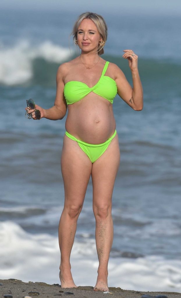 Jorgie Porter in a Neon Green Bikini