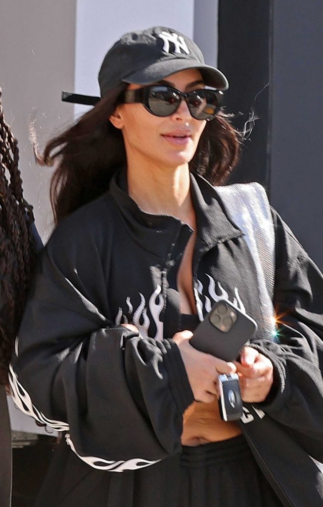 Kim Kardashian in a Black Cap