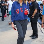 Lara Spencer in a Grey Sweatpants Departed Good Morning America in New York