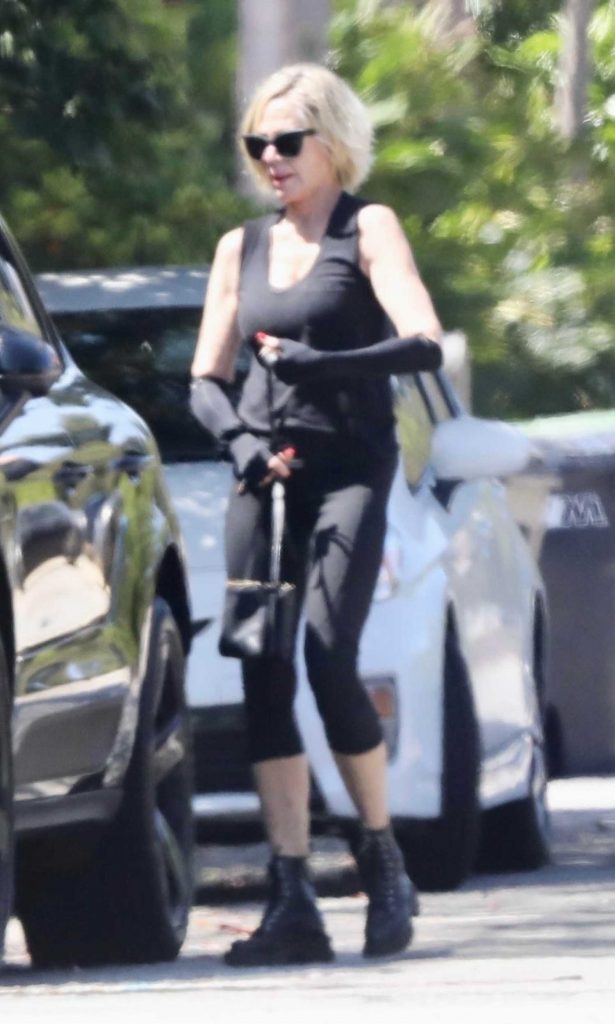 Melanie Griffith in a Black Workout Ensemble