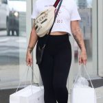 Pink in a Black Sneakers Was Spotted while Shopping at the Apple Store in Manhattan’s Downtown Area in NYC