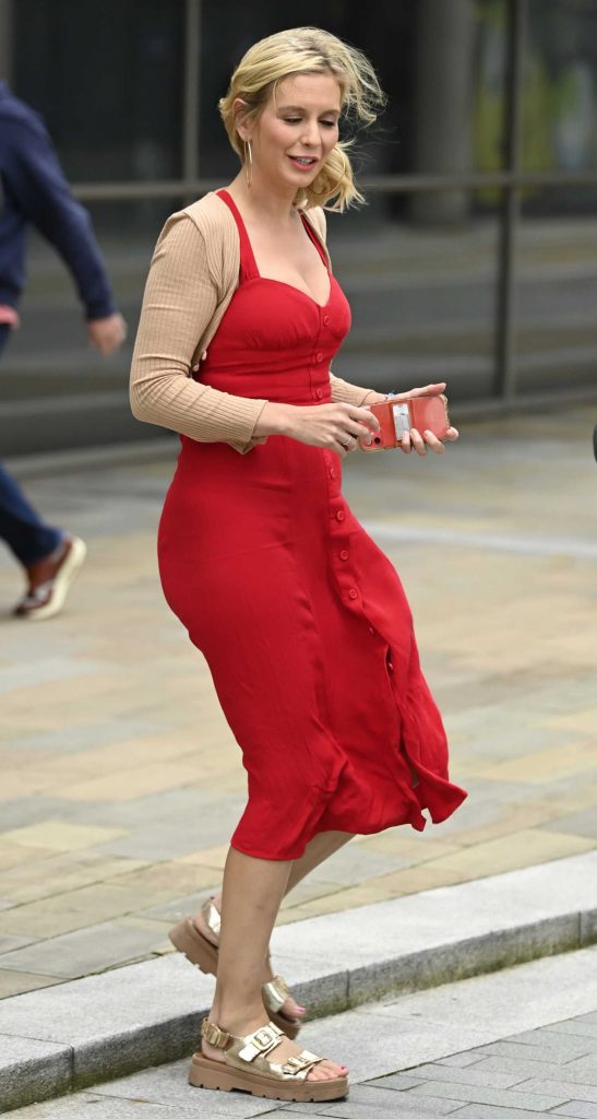 Rachel Riley in a Red Dress