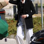 Sigourney Weaver in a Black Blazer Arrives at Marco Polo Airport for the 81st Venice International Film Festival in Venice