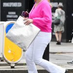 Tilly Ramsay in a Pink Cardigan Was Seen Out Filming of a New Amazon Show Dish It Out in London