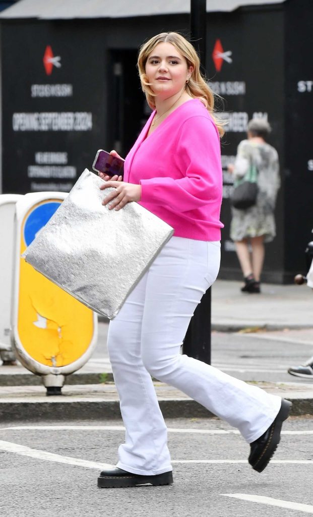 Tilly Ramsay in a Pink Cardigan