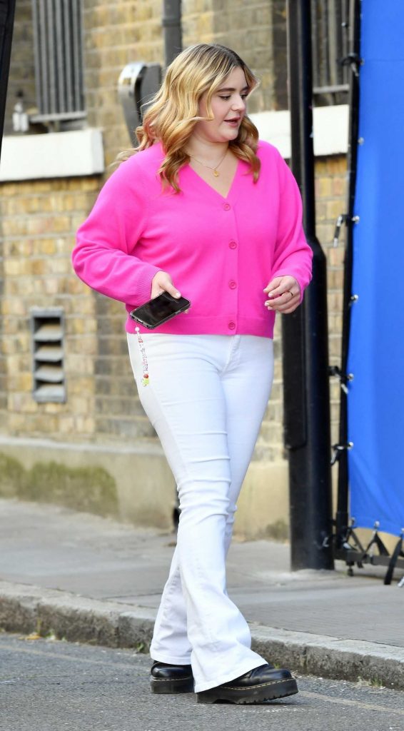 Tilly Ramsay in a Pink Cardigan