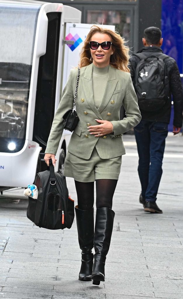 Amanda Holden in an Olive Ensemble