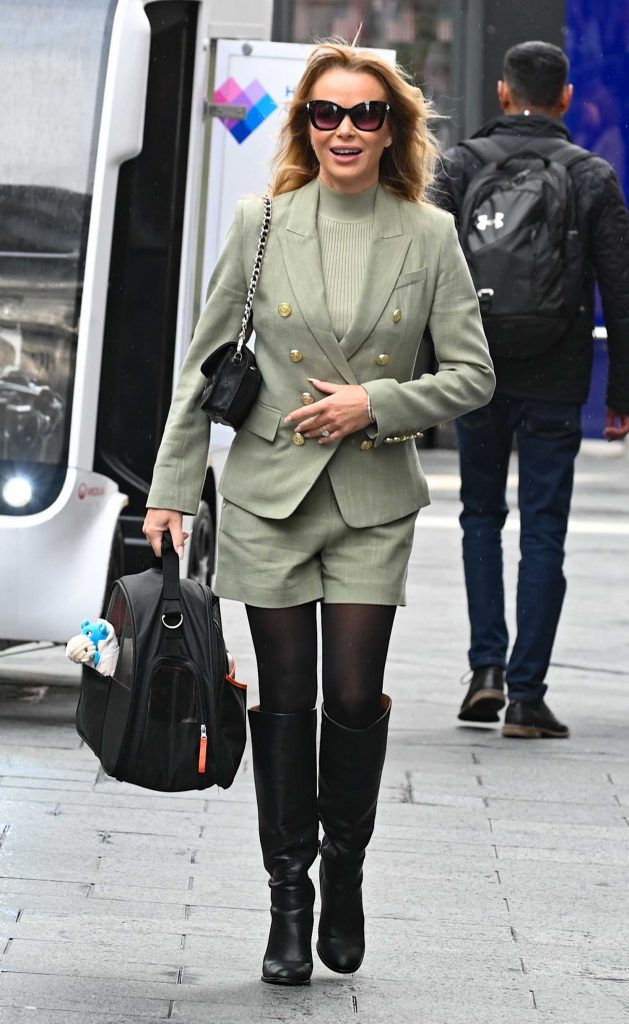 Amanda Holden in an Olive Ensemble