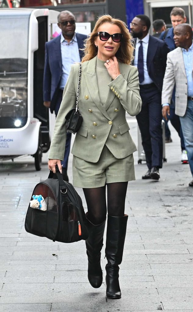 Amanda Holden in an Olive Ensemble