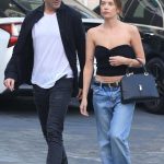 Ashley Benson in a Black Top Was Seen Out with Brandon Davis at the Renowned Sushi Park in West Hollywood