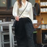 Elizabeth Olsen in a Black Skirt Was Seen Out in NYC