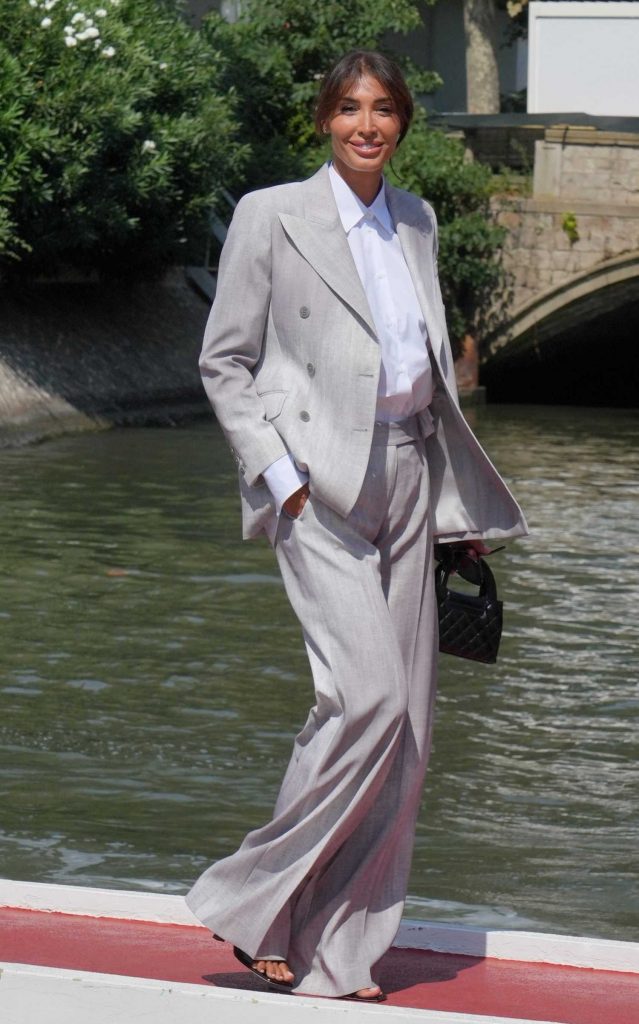 Giorgia Venturini in a Grey Pantsuit