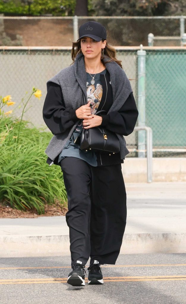 Jessica Alba in a Black Cap