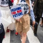 Joey King in a Beige Shorts Attends the Fashion for Our Future March in New York