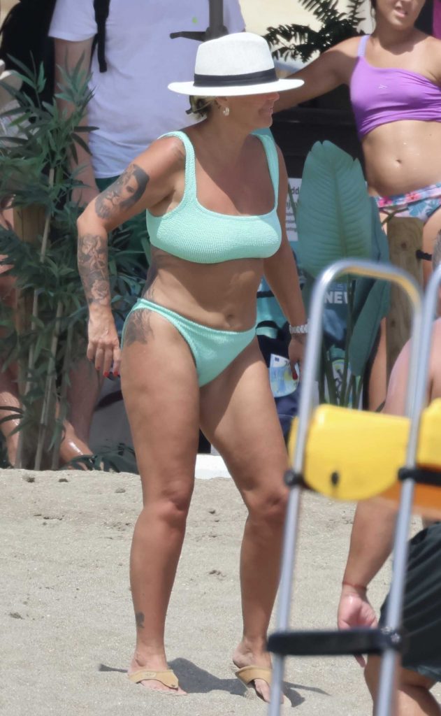 Kerry Katona in a Turquoise Bikini