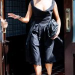 Olivia Culpo in a Black Dress Leaves Her Hotel in New York