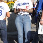 Amber Rose in a Red Trump Hat Arrives at the Dodgers World Series Game in Los Angeles