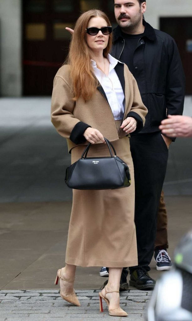 Amy Adams in a Beige Skirt