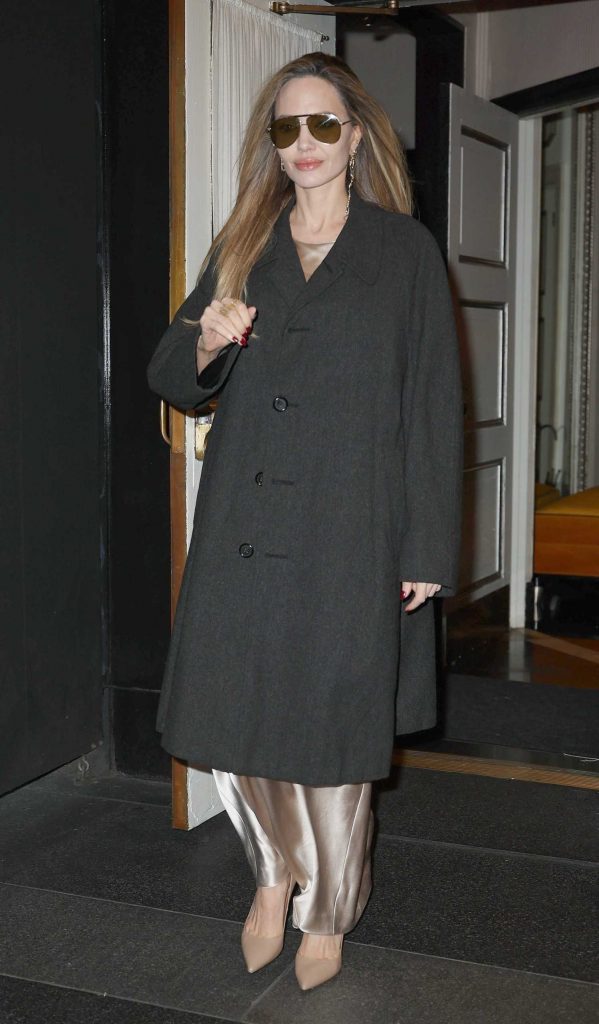 Angelina Jolie in a Black Coat