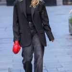 Ashley Roberts in a Black Blazer Leaves the Heart Radio Show in London