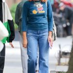 Busy Philipps in a Blue Sweatshirt Steps Out with a Friend in New York