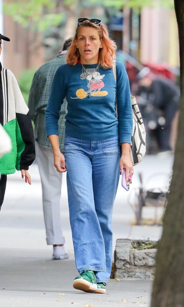 Busy Philipps in a Blue Sweatshirt