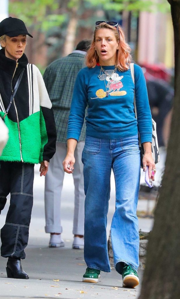 Busy Philipps in a Blue Sweatshirt